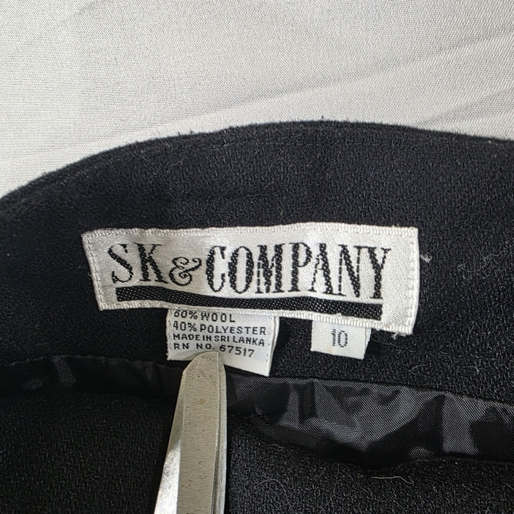 SK & Company Classic Black Wool Pencil Skirt - Picture 2 of 6